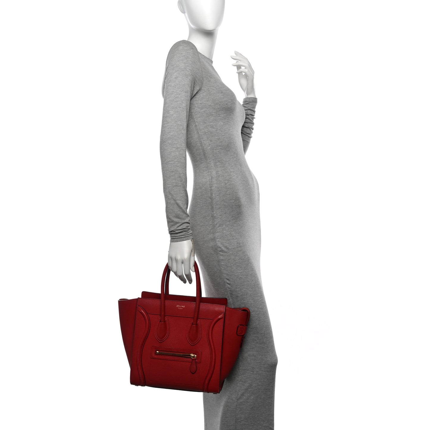 Drummed Calfskin Micro Luggage Merlot