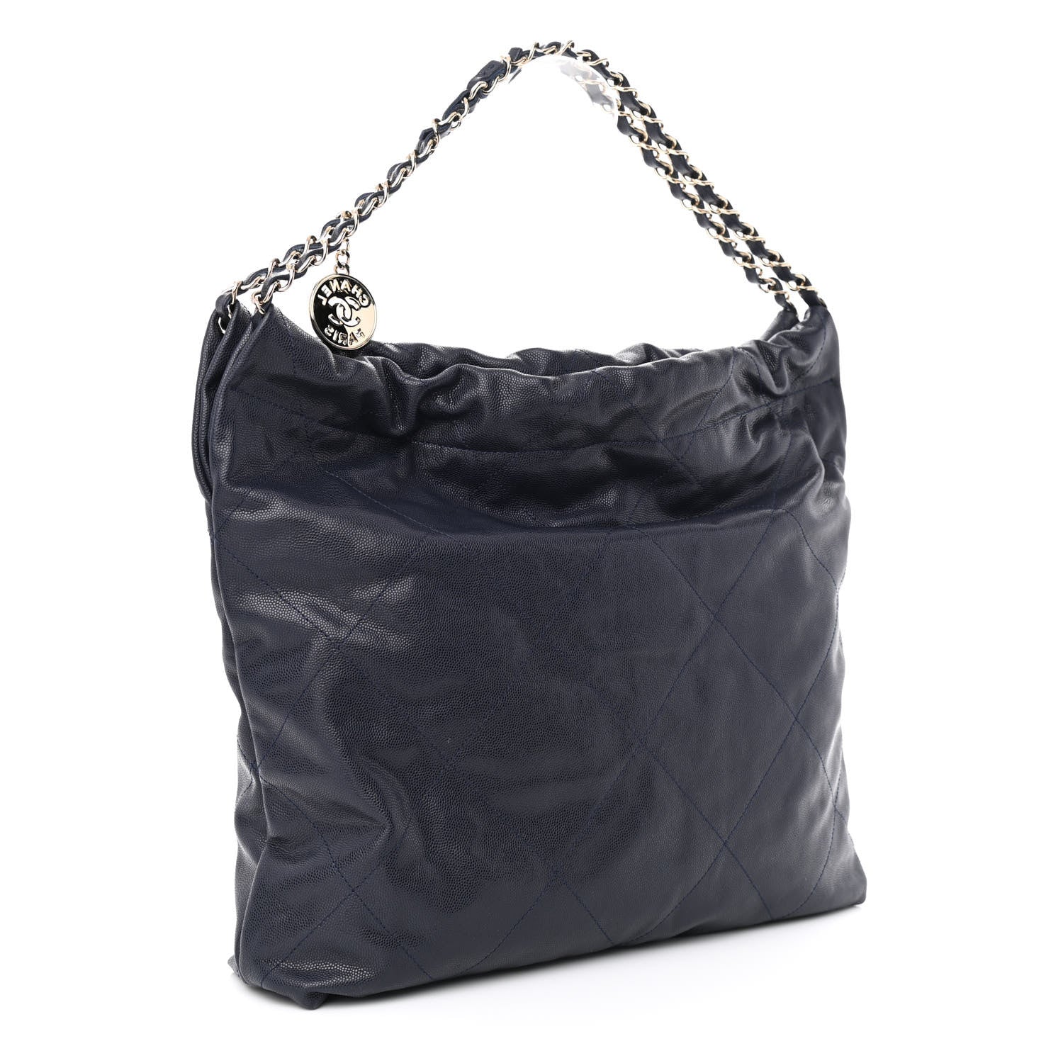 Chanel Shiny Caviar Quilted Chanel 22 Dark Blue 4 of 12