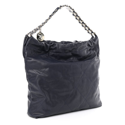 Chanel Shiny Caviar Quilted Chanel 22 Dark Blue 4 of 12