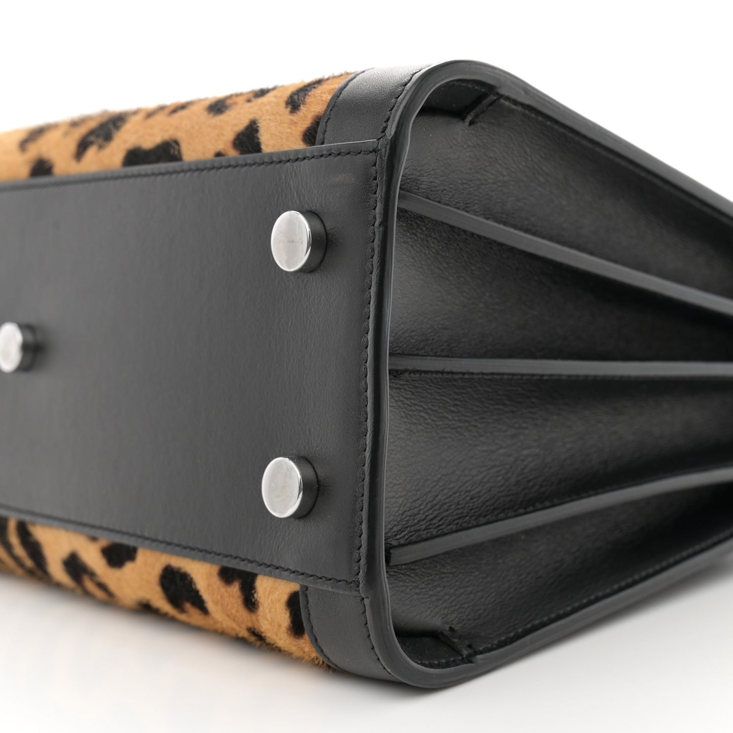 Pony Hair Leopard Print Baby Sac De Jour Black