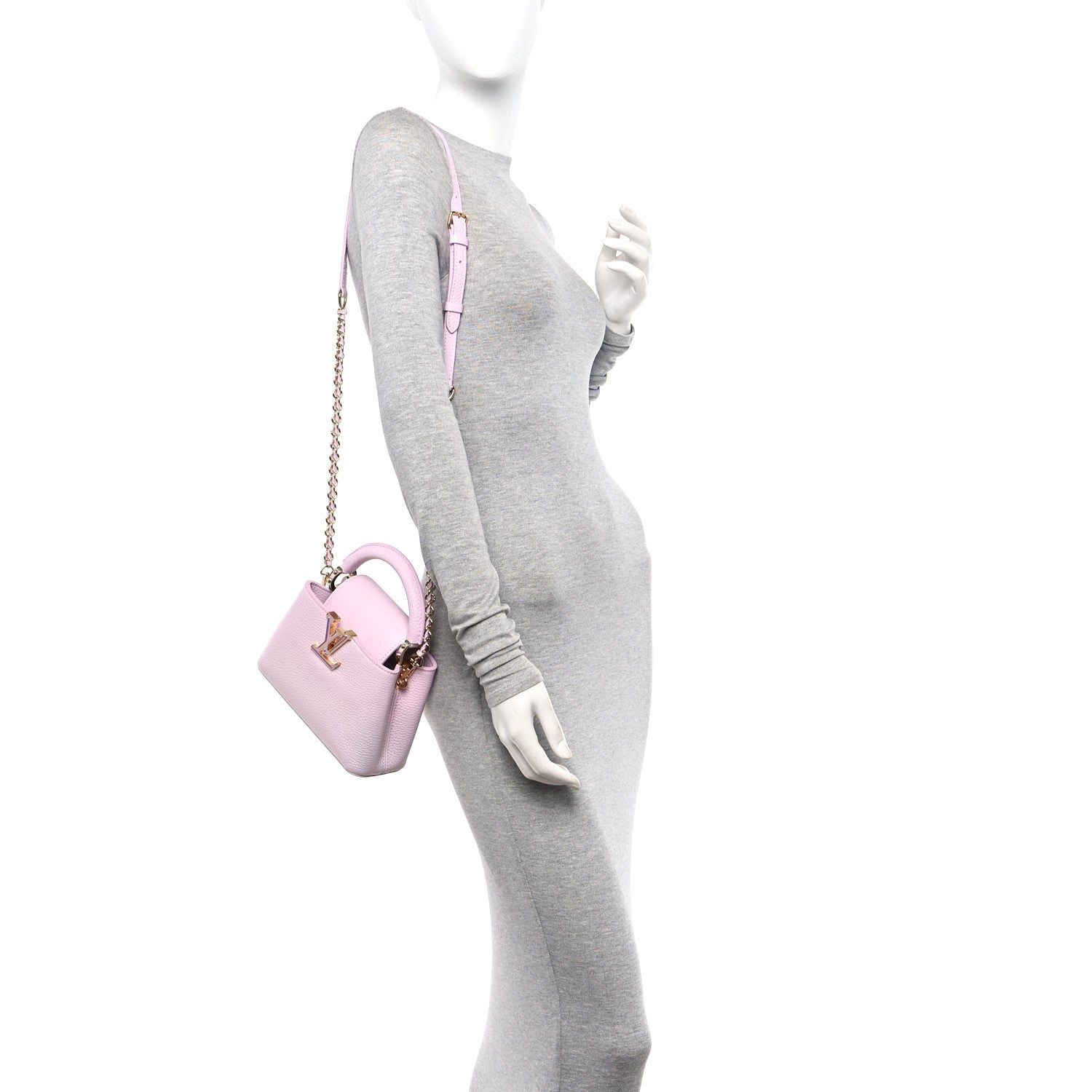 Louis Vuitton Taurillon LV Ski Capucines Mini Pearly Lilac 2 of 10