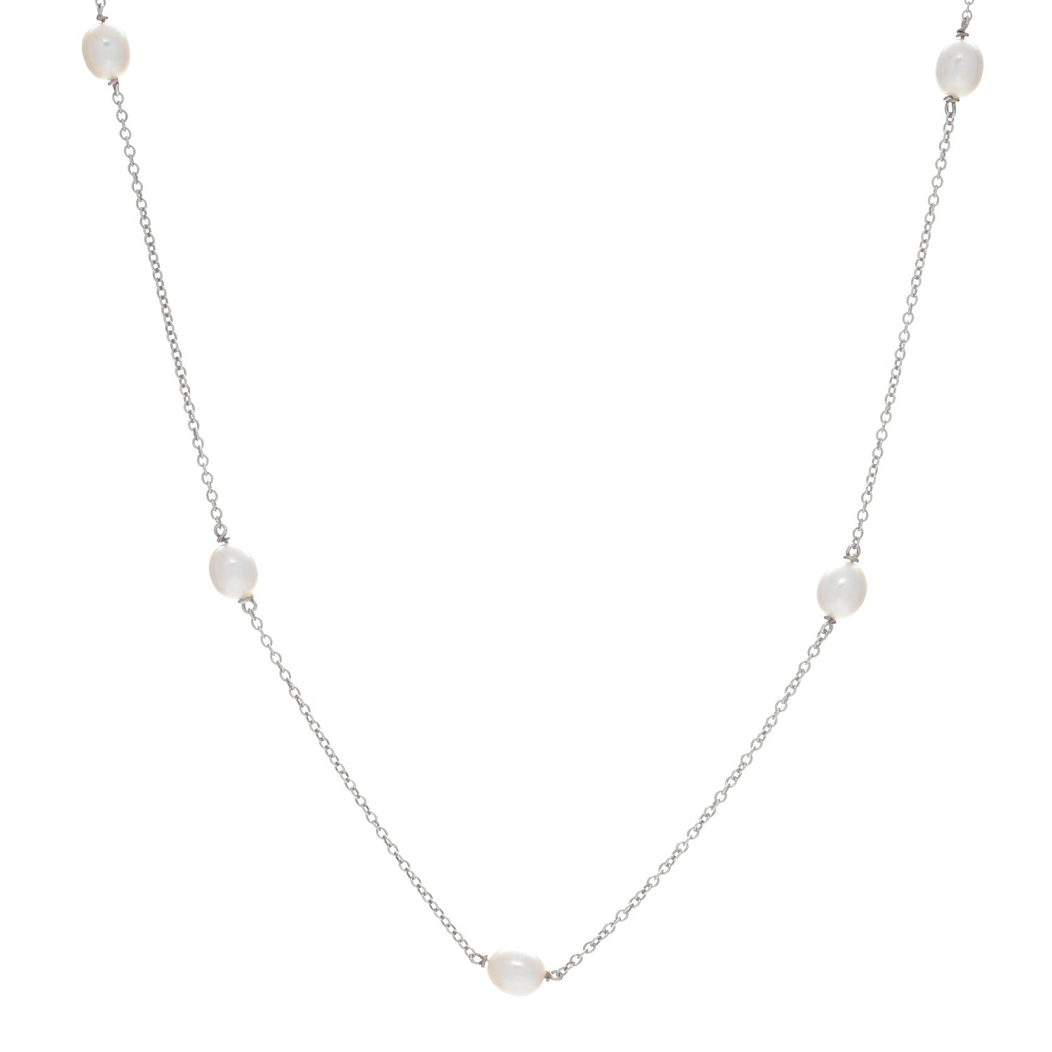Tiffany Sterling Silver Elsa Peretti Pearls by the Yard Necklace 1 of 4