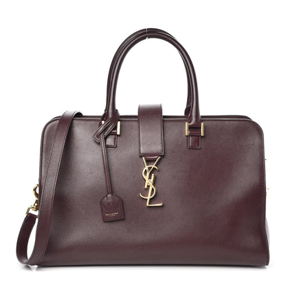 Saint Laurent Calfskin Medium Monogram Cabas Bordeaux 1 of 13