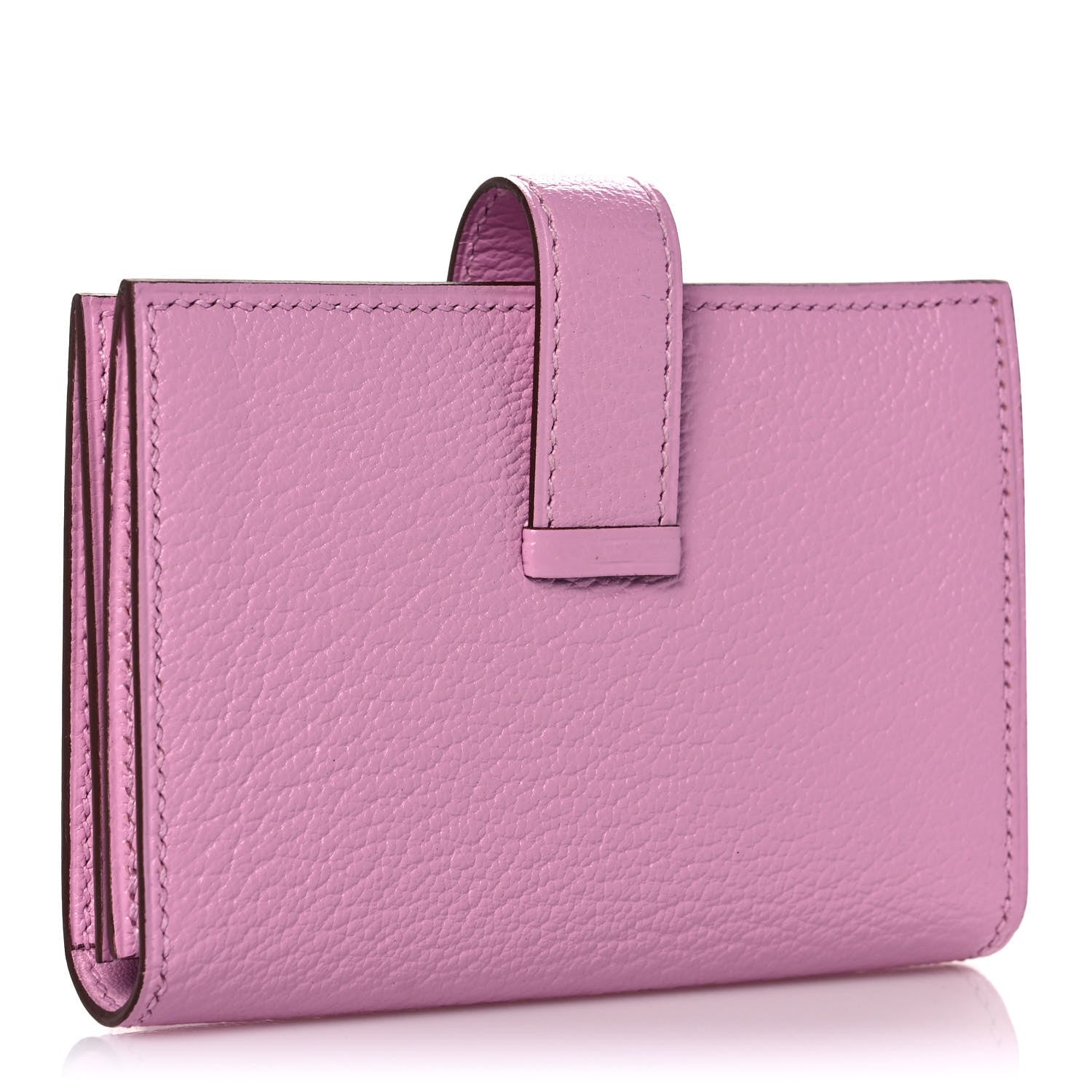Hermes Chevre Mysore Bearn Card Holder Wallet Mauve Sylvestre 3 of 10