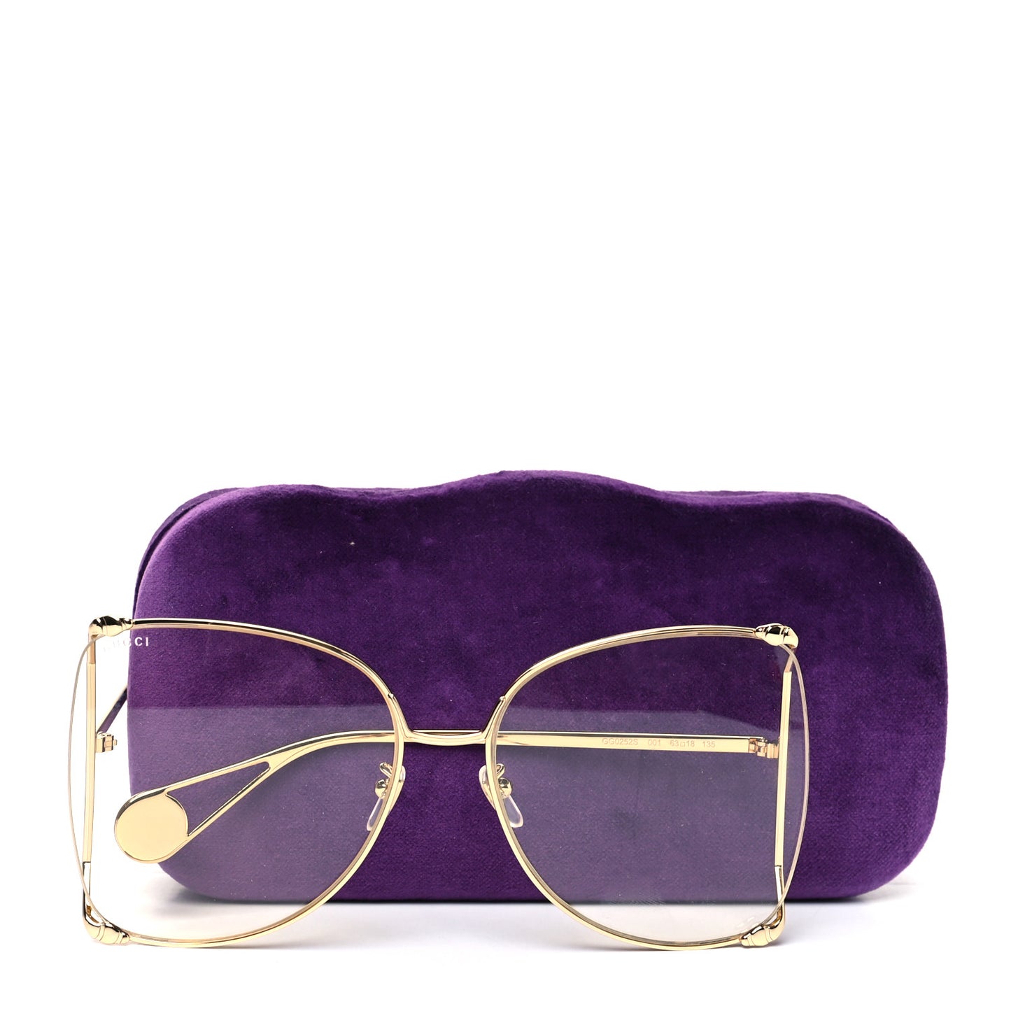 Metal Oversized Round Sunglasses GG0252S Gold