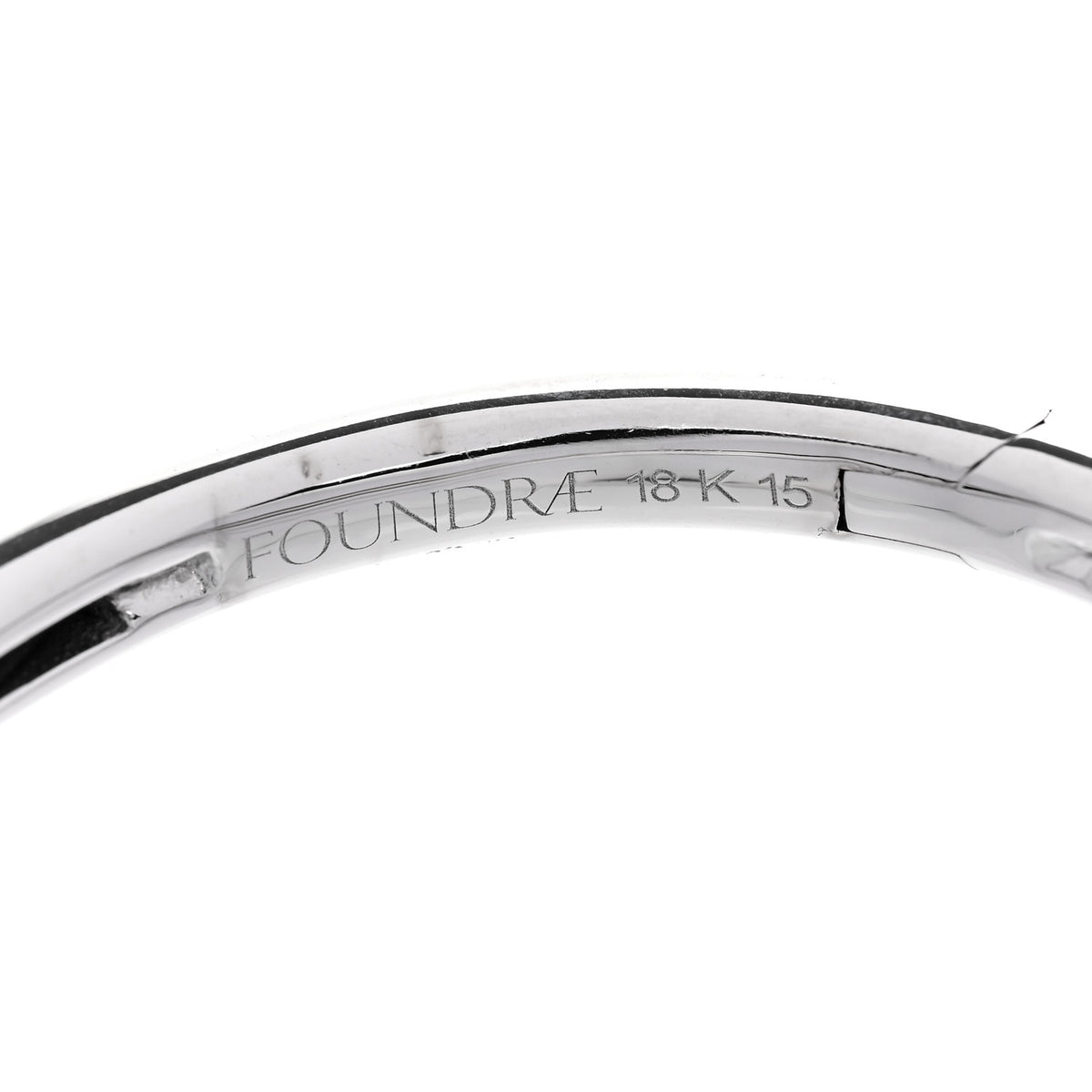 Foundrae 18K White Gold Strong Hearts Love Link Bangle Bracelet 3 of 3