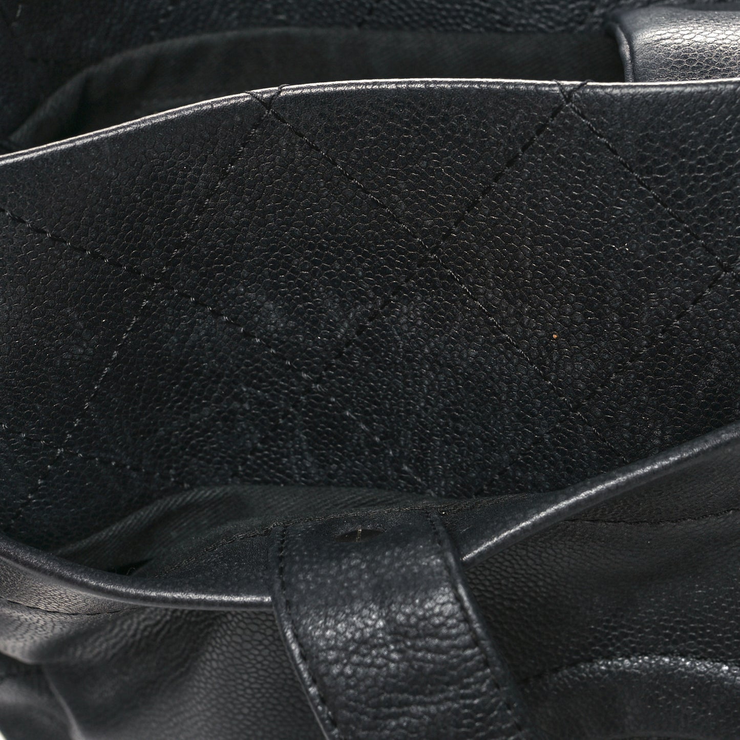 Caviar Stitched CC Shopper Tote Black