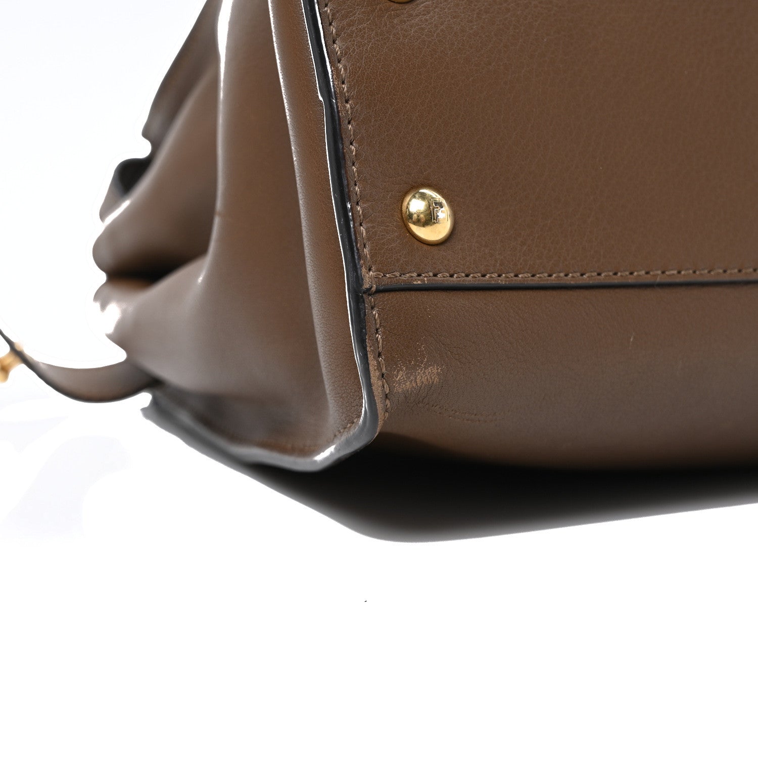 Fendi Vitello Seta Fabric Jacquard Pequin Medium Peekaboo Iconic Satchel  Foresta Tobacco 9 of 10