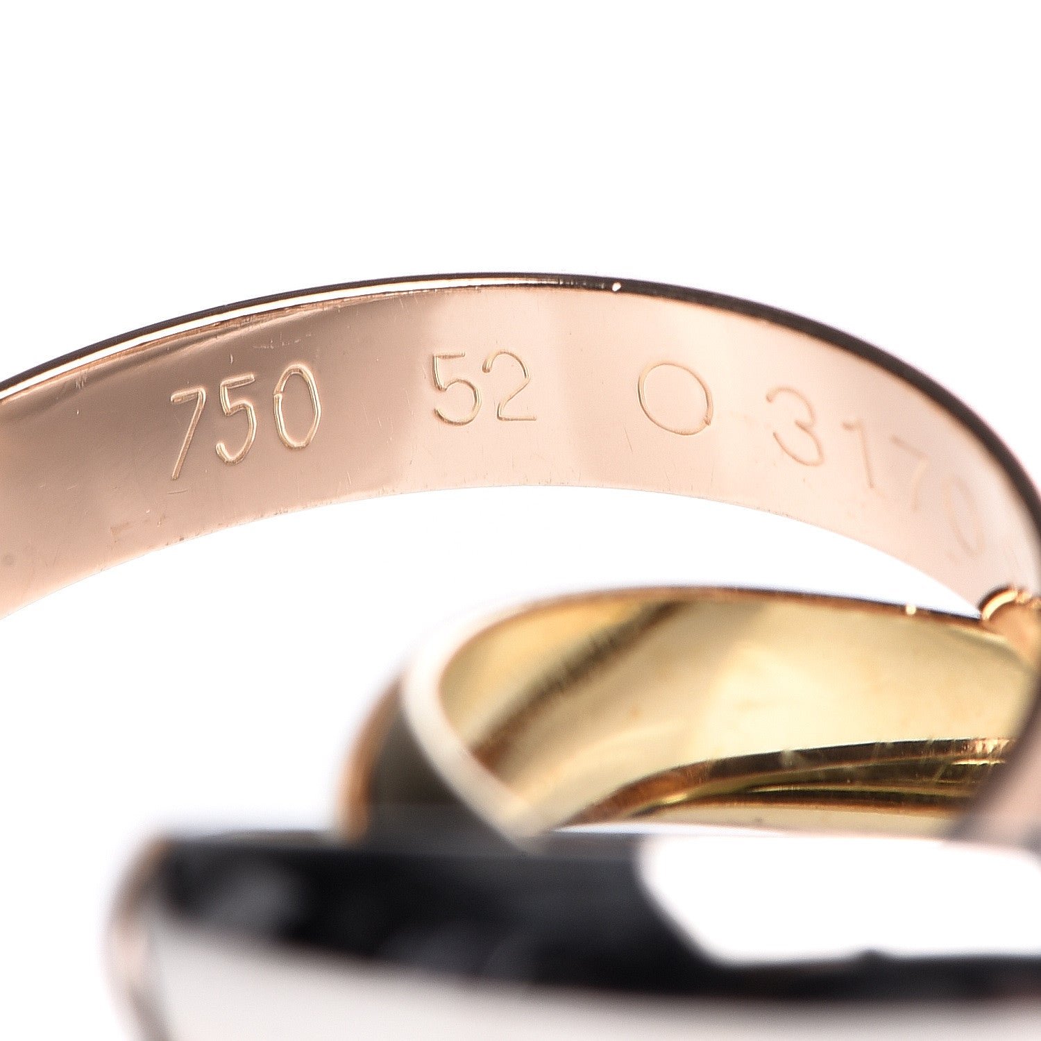 Cartier 18K Pink Yellow White Gold Classic Les Must De Trinity Ring 52 6 4 of 5