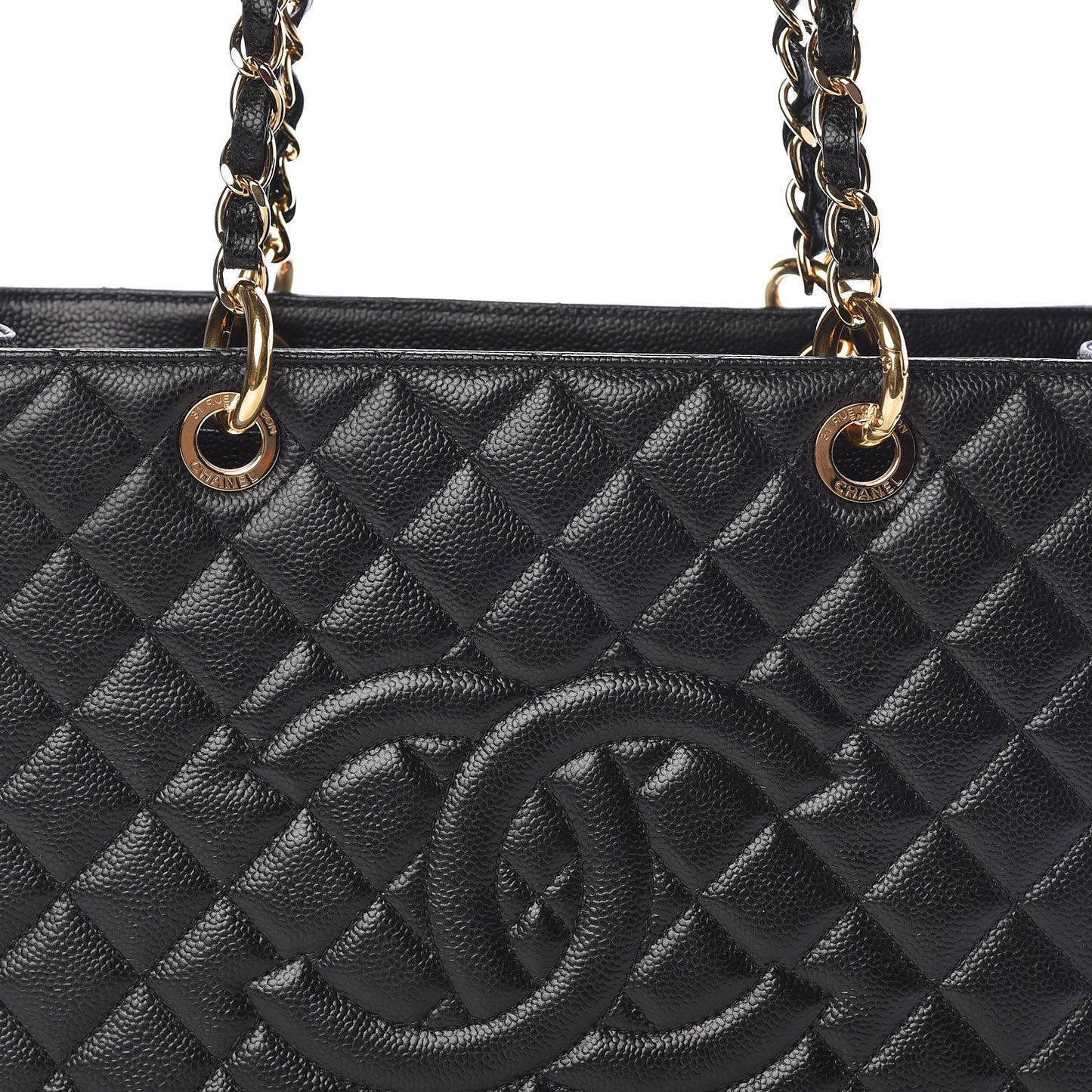 Caviar Quilted Grand Shopping Tote GST Black