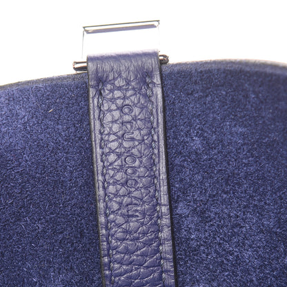 Hermes Taurillon Clemence Picotin Lock 18 PM Bleu Encre 7 of 10