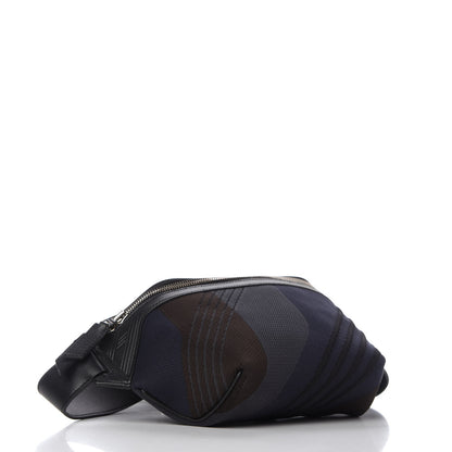 Hermes Dynamo Technical Canvas Allegretto Calfskin Cityslide Belt Bag Plomb Bleu Nuit Black 4 of 10