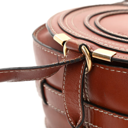 Chloe Shiny Calfskin Mini Marcie Round Crossbody Bag Caramel 11 of 13