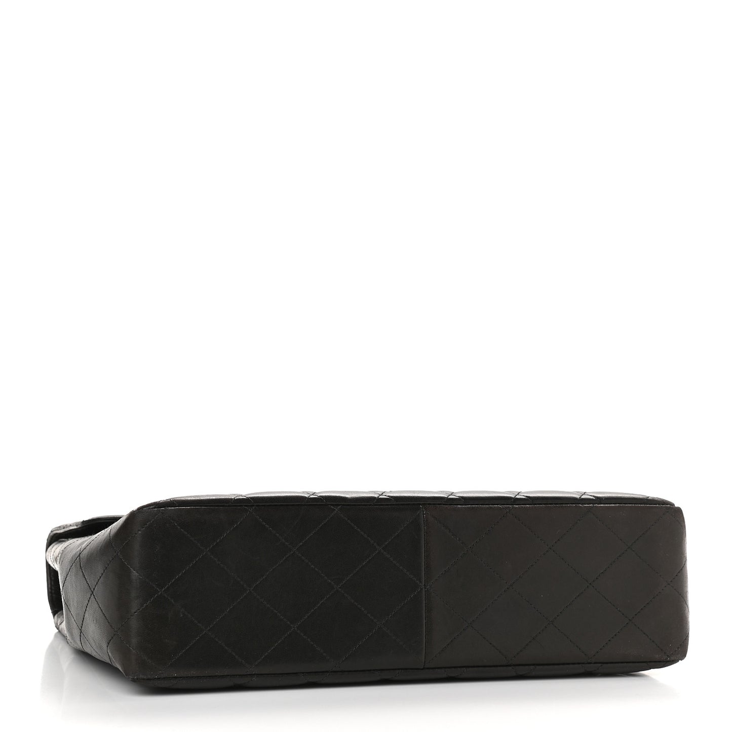 Lambskin Quilted Jumbo Single Flap Black