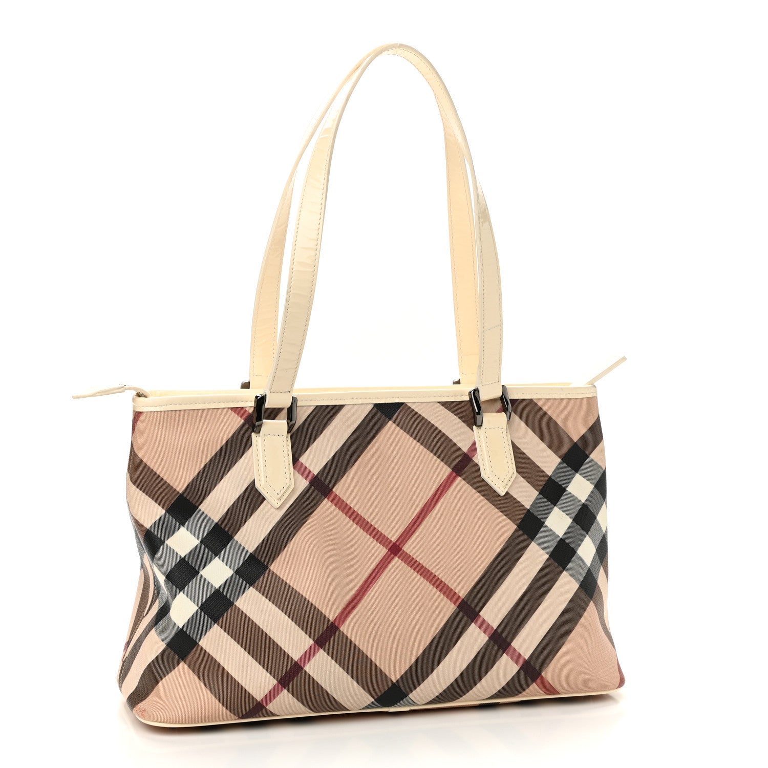 Burberry Nova Check Large Nickie Tote White 3 of 16