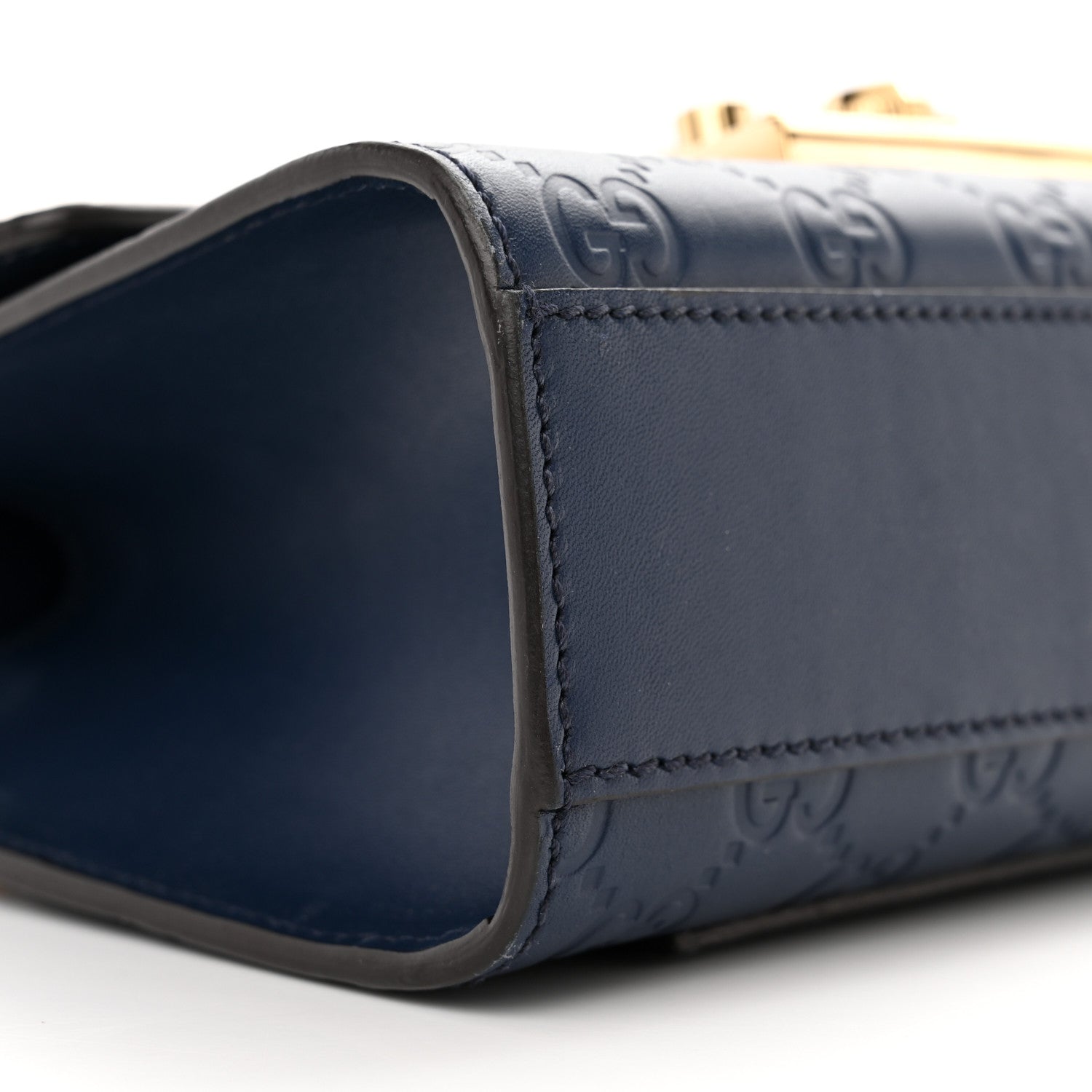 Gucci Guccissima Small Padlock Shoulder Bag Blue Agata 9 of 17