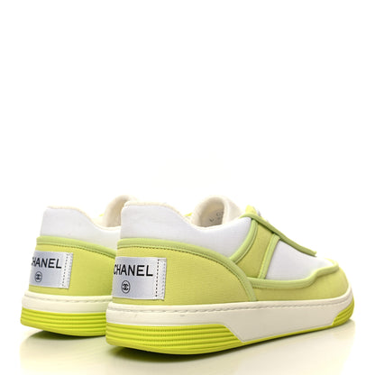 Chanel Fabric Womens Logo Sneakers 39 Green 4 of 8
