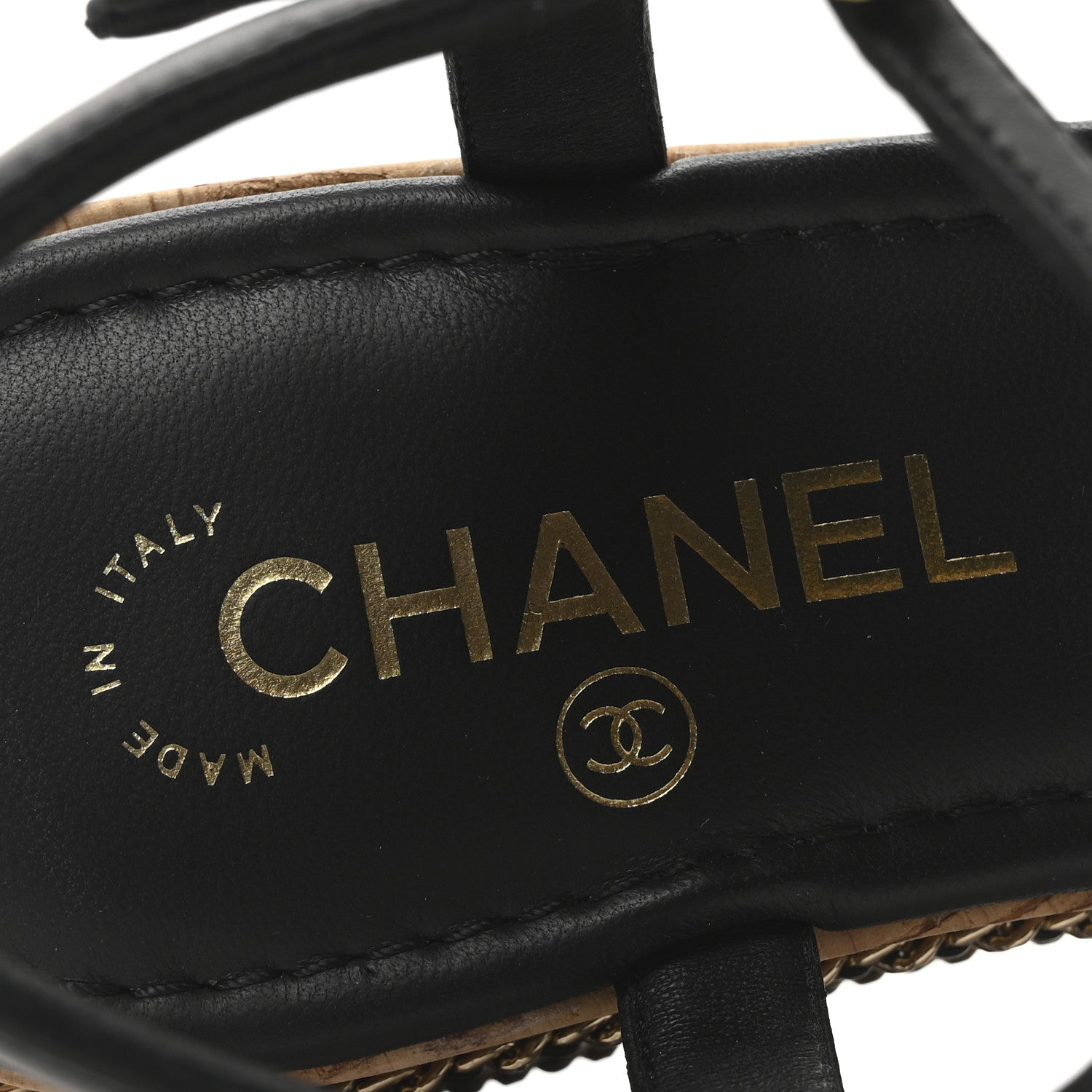 Chanel Lambskin Espadrille Braided Platform Sandals 38.5 Black 8 of 10