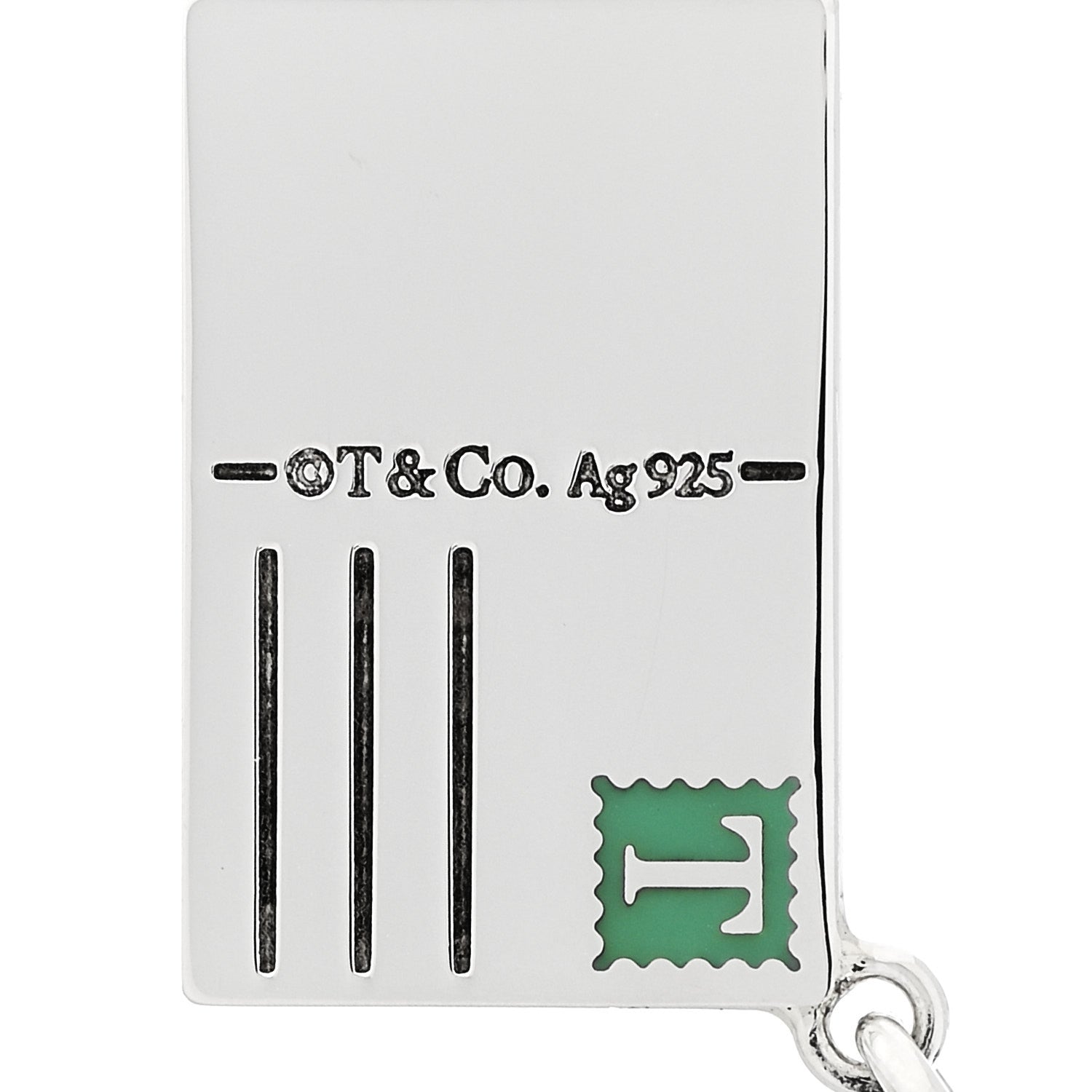 Tiffany Sterling Silver Enamel Tokyo Postcard Charm Blue 3 of 5