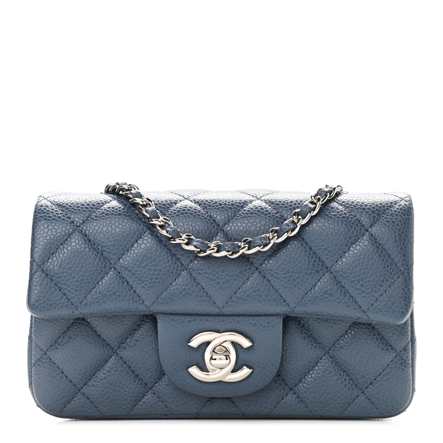 Caviar Quilted Extra Mini Flap Blue