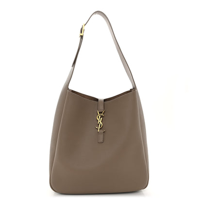 Saint Laurent Smooth Calfskin Large Le 5 A 7 Soft Hobo Dark Beige 1 of 9