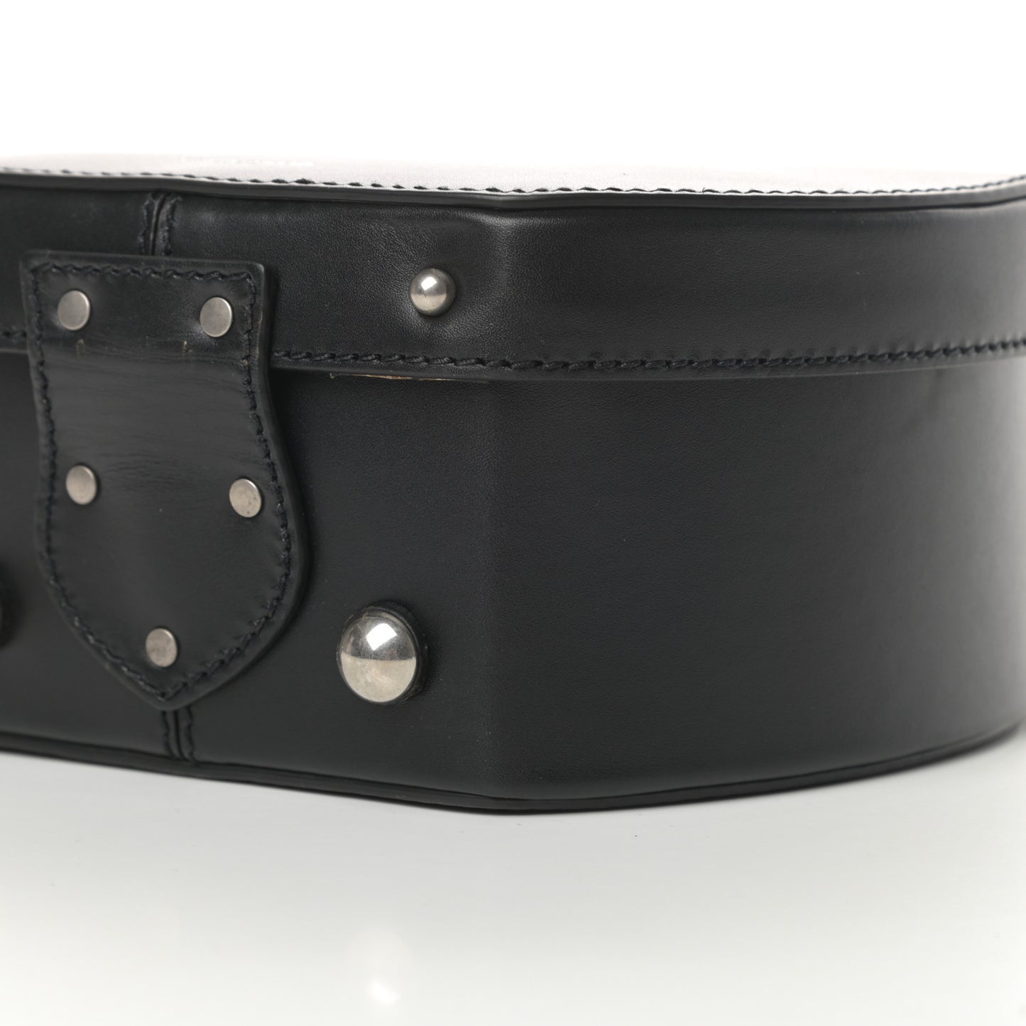 Calfskin Small Mica Hat Box Black