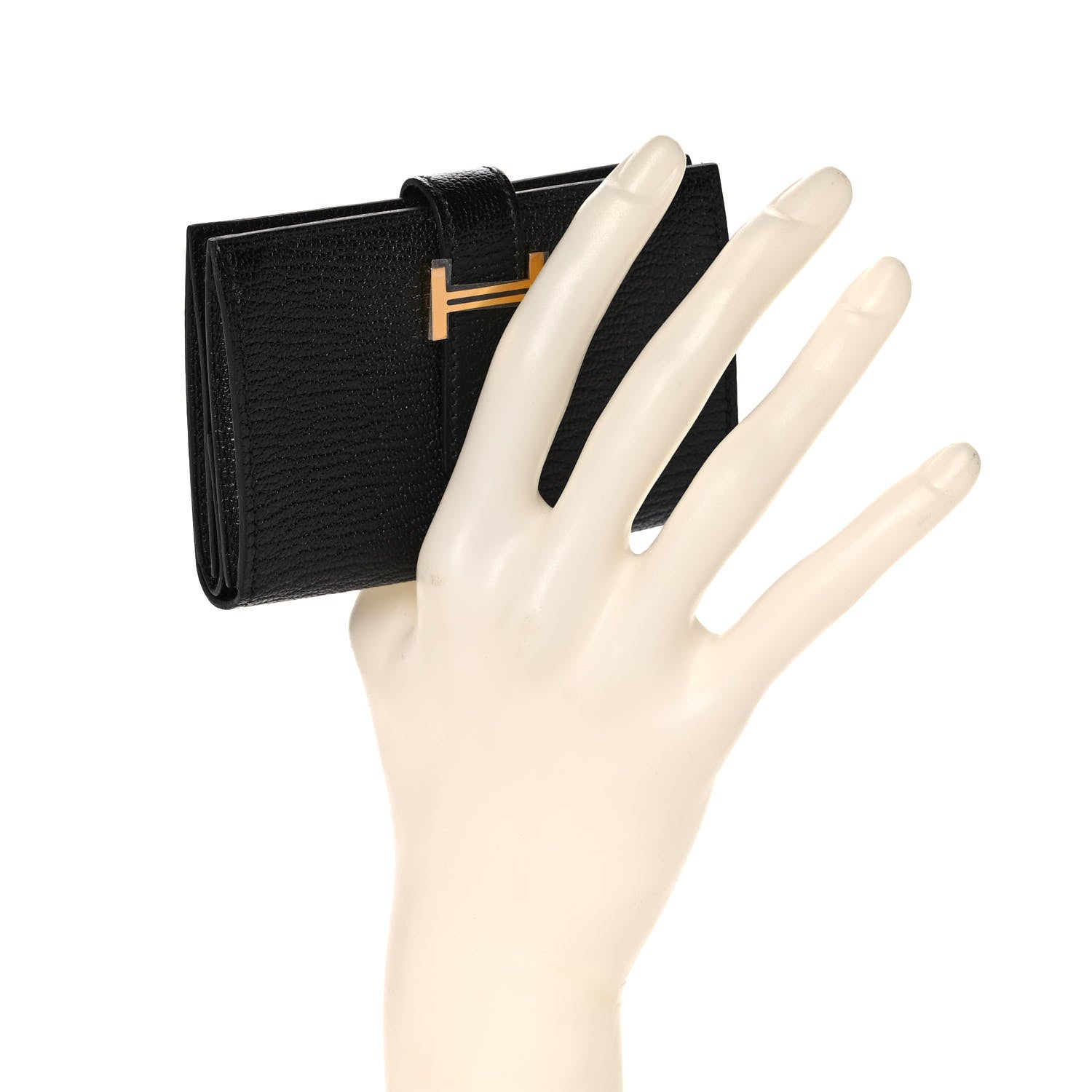 Hermes Chevre Mysore Mini Bearn Wallet Black 2 of 12