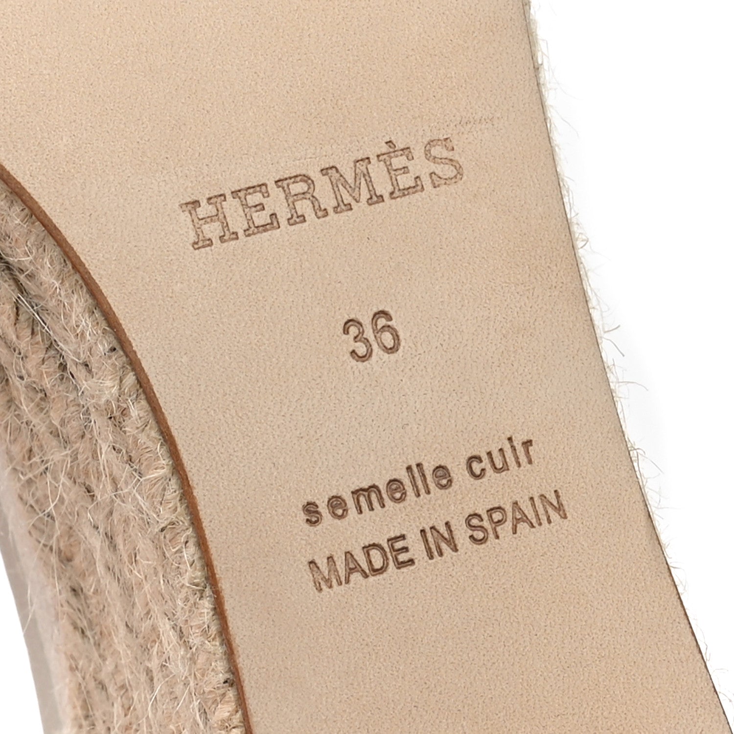 Hermes Goatskin Elda Espadrille Wedge Sandals 36 White 7 of 9