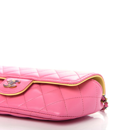 Chanel Lambskin Quilted Glasses Case With Chain Pink Yellow 10 of 12
