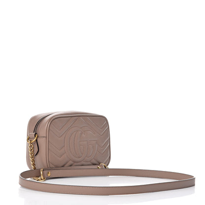 Gucci Calfskin Matelasse Mini GG Marmont Chain Shoulder Bag Porcelain Rose 3 of 12