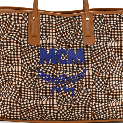 MCM Visetos Large Liz Reversible Shopper Tote Cognac 14 of 16