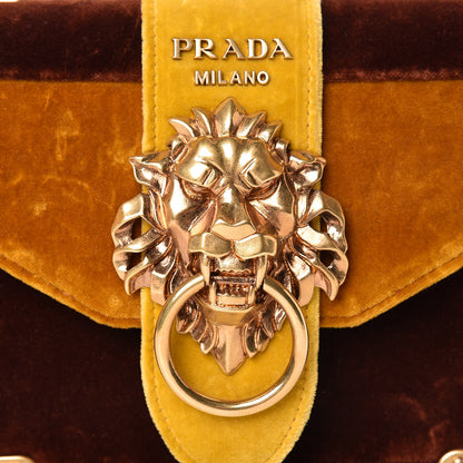 Prada Velluto Lions Head Cahier Shoulder Bag Ambra 14 of 14