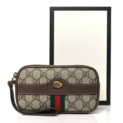Gucci GG Supreme Monogram Ophidia Phone Case Wristlet Brown 8 of 8
