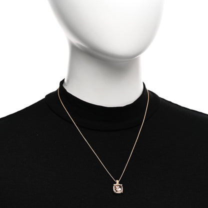 David Yurman 18K Rose Gold Diamond Morganite 9mm Petite Chatelaine Pave Bezel Pendant Necklace 2 of 5