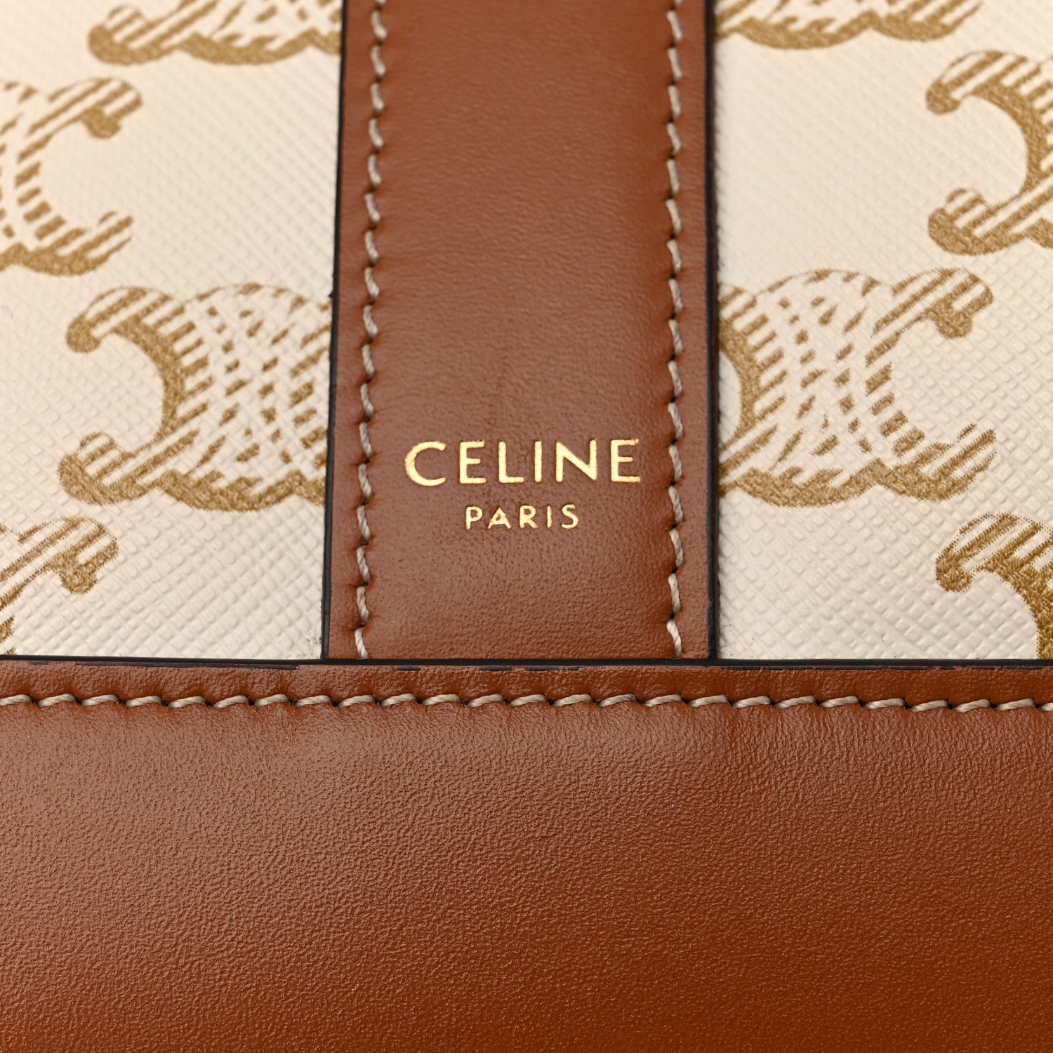 Celine Triomphe Canvas Calfskin Small Bucket Bag White 7 of 12