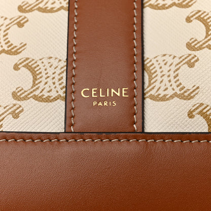 Celine Triomphe Canvas Calfskin Small Bucket Bag White 7 of 12