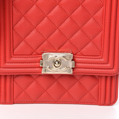 Chanel Calfskin Quilted North South Boy Flap Red 10 of 10