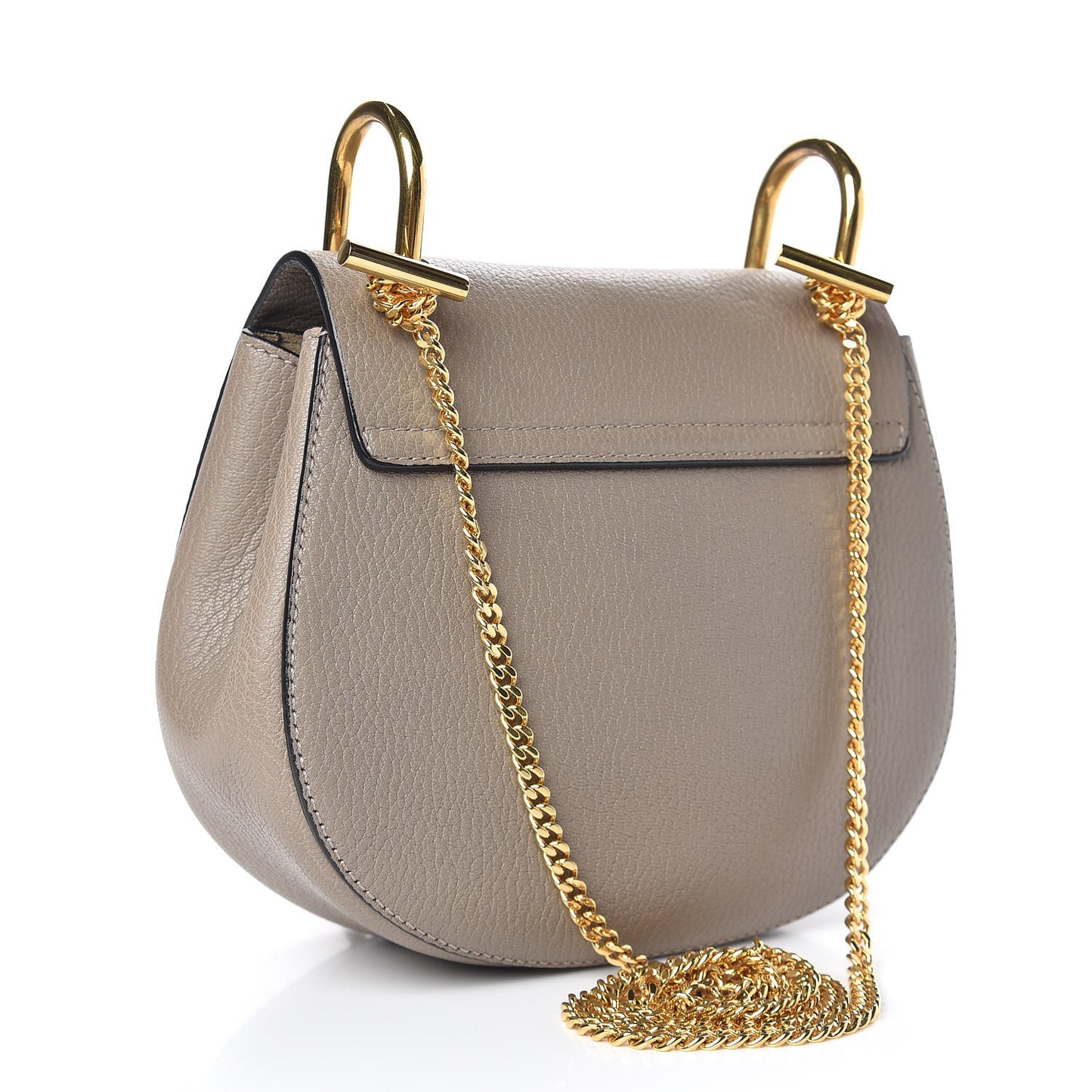 Grained Lambskin Mini Drew Shoulder Bag Motty Grey
