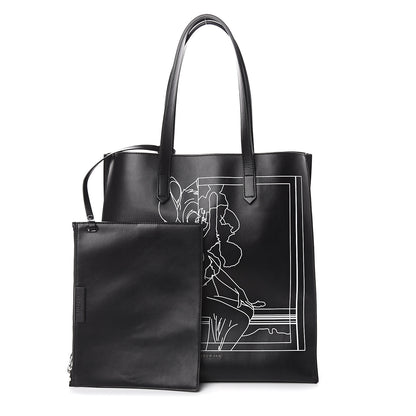 Givenchy Calfskin Bambi Print Medium Stargate Shopper Tote Black 1 of 7