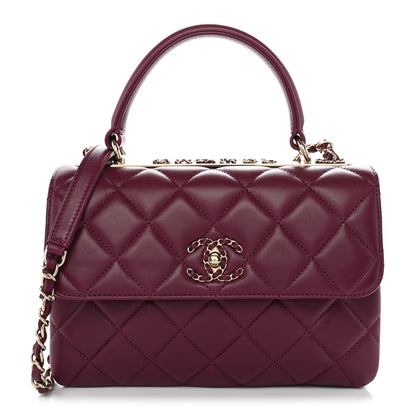Chanel Lambskin Quilted Small Trendy Chain CC Dual Handle Flap Bag Purple 1 of 10