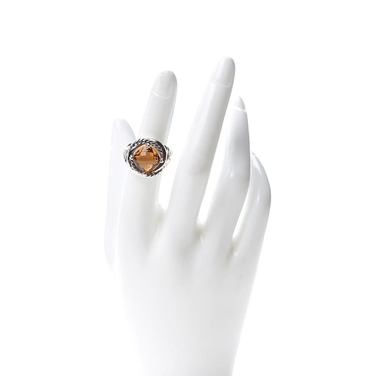 Sterling Silver Citrine 11mm Infinity Ring 52 6