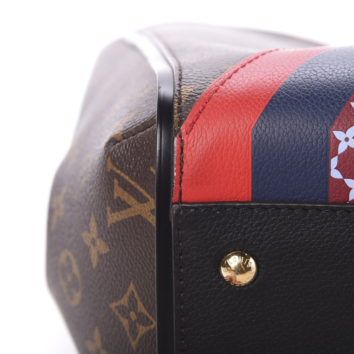 Calfskin Monogram Kimono Tote MM Rouge Navy