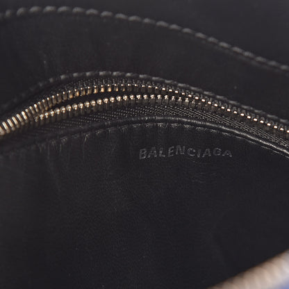 Balenciaga Shiny Day Calfskin Logo S Triangle Duffle Bleu Roi White 6 of 11
