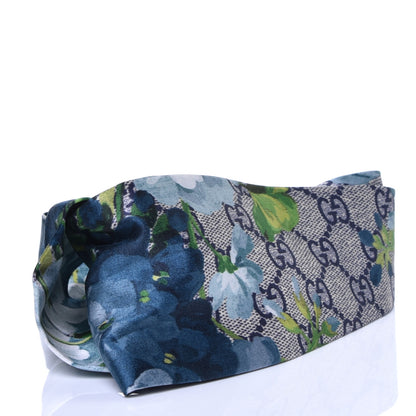 Gucci Silk Monogram Blooms Print Headband Blue 3 of 6