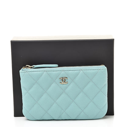 Chanel Caviar Quilted Small Cosmetic Case Light Blue 9 of 9