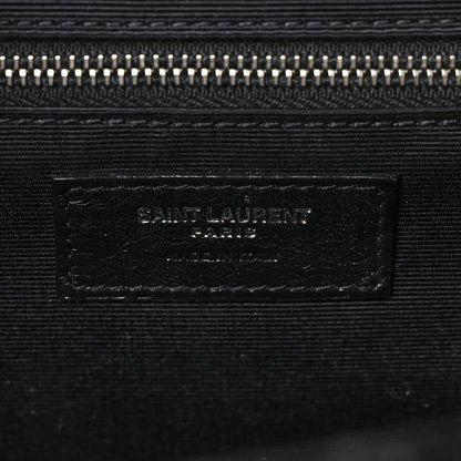 Saint Laurent Grain De Poudre Textured Mixed Matelasse Large Triquilt Monogram Satchel Black 5 of 18
