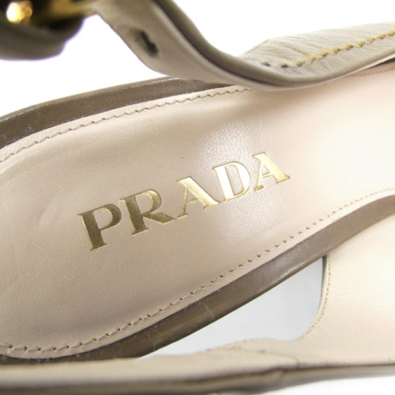 Leather Slingback Peep Toe Pumps 37