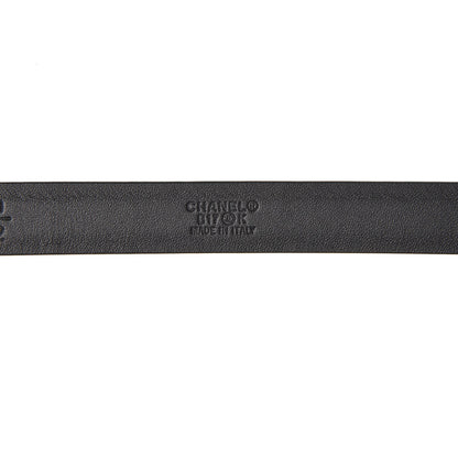 Chanel Glitter Calfskin CC Logo Skinny Belt 80 32 Black 7 of 8