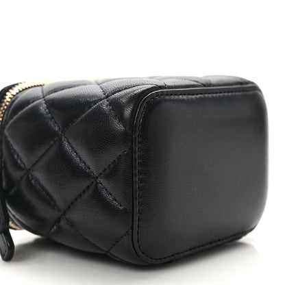 Chanel Lambskin Quilted Mini Vanity Case With Chain Black 8 of 10