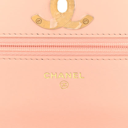 Chanel Caviar Quilted Camellia Wallet On Chain WOC Light Pink 6 of 12